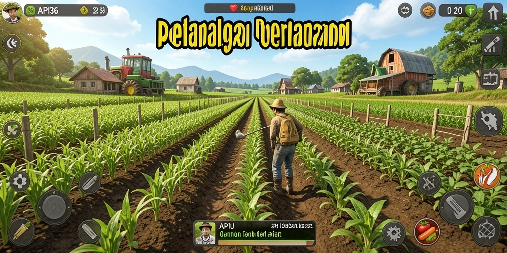Tangkapan layar <strong>API36</strong> menampilkan grafik menarik dalam gameplay pertanian.