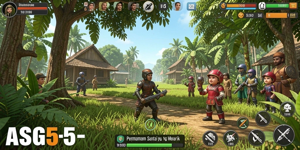 Tampilan gameplay ASG55 yang vibrant dan menghibur.