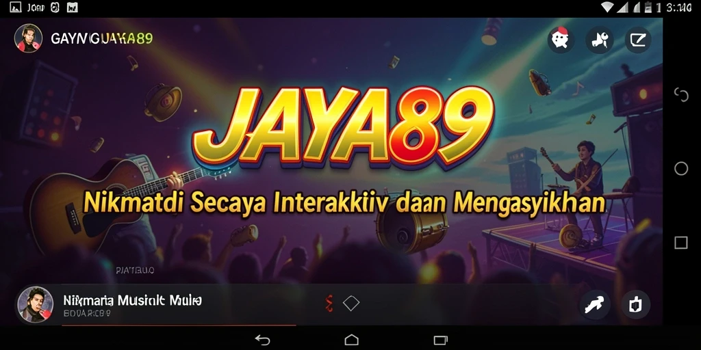 Screenshot utama JAYA89 menampilkan interaksi seru dalam permainan musik.