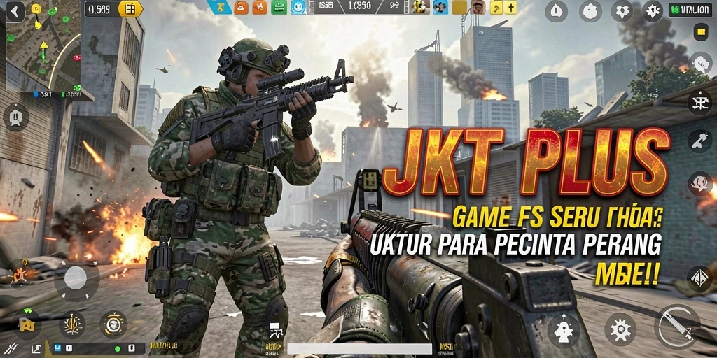 Tampilan gameplay menarik dari JKTPLUS dengan aksi FPS seru.