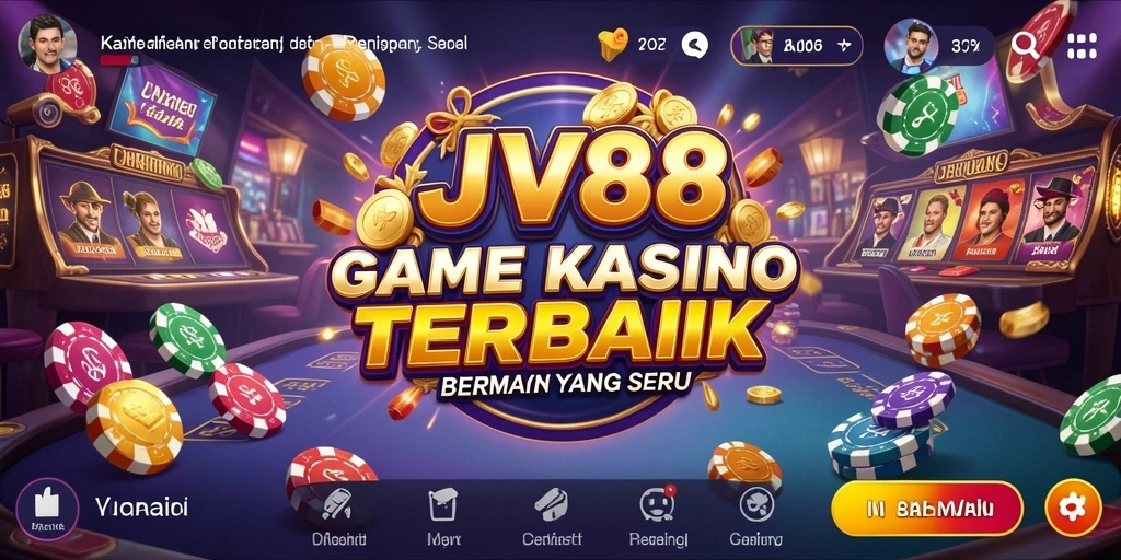 Screenshot permainan Kasino yang menampilkan slot dan permainan kartu.