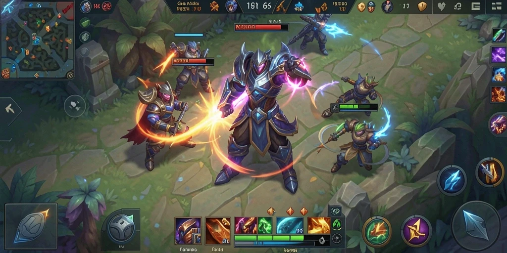 Tampilan gameplay menegangkan dalam KEPO66 di arena MOBA.