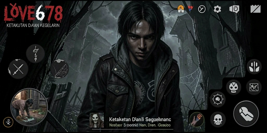 Tangkapan layar dari gameplay <strong>LOVE678</strong> yang momen seram yang menegangkan.