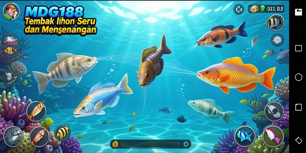 Tangkapan layar gameplay seru dari MDG188 yang menampilkan aksi Tembak Ikan.