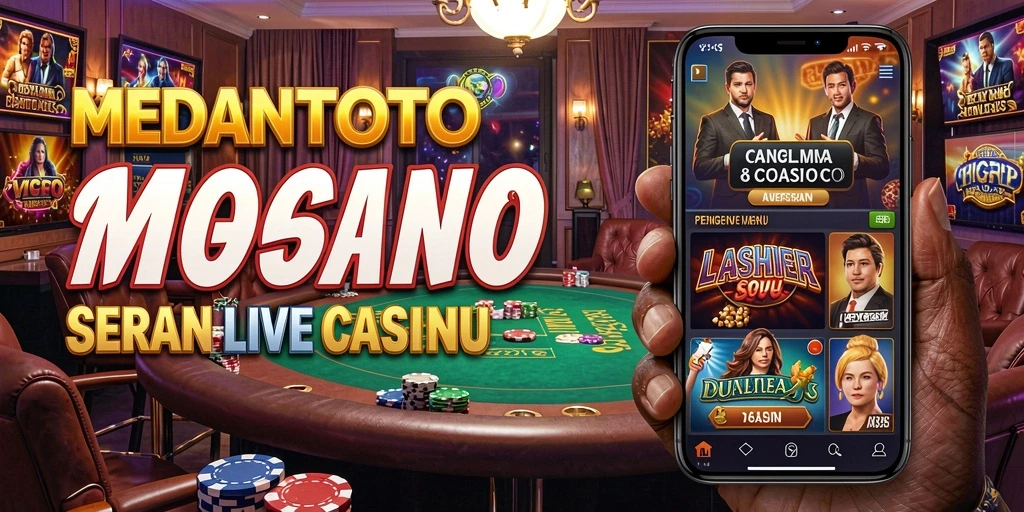 Screenshot gameplay Live Casino MEDANTOTO menunjukkan dealer langsung yang interaktif.