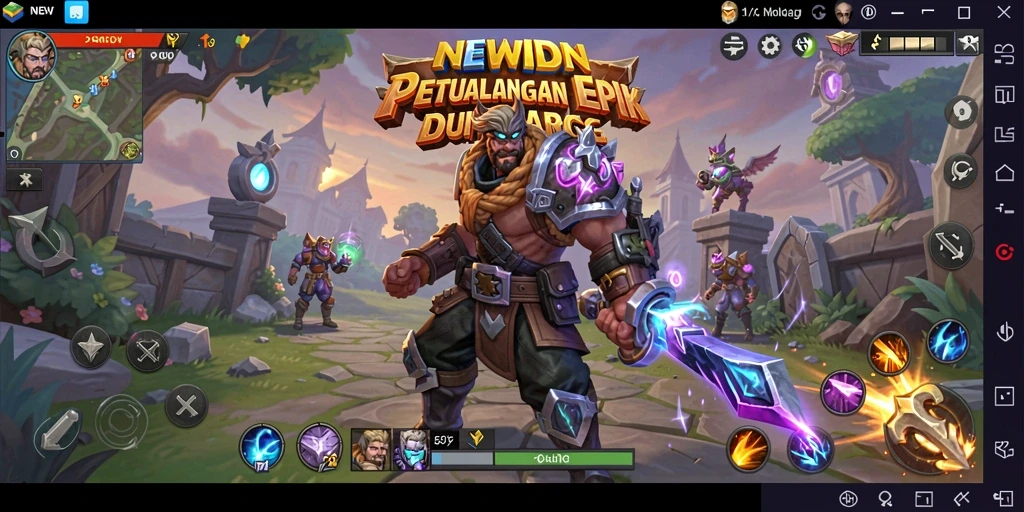 Tampilan gameplay epik dari ARPG NEWIDN yang mendebarkan.