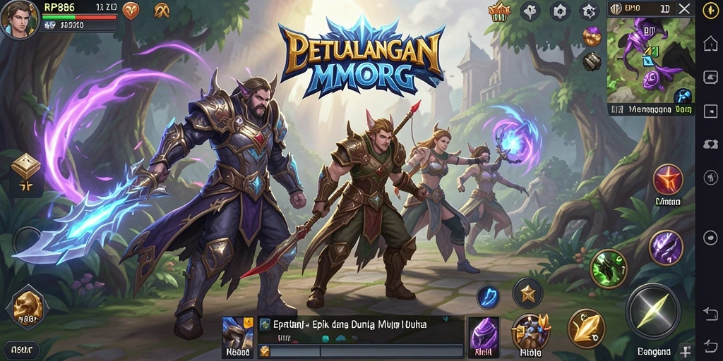 Tampilan gameplay RP886 dengan petualangan seru dalam dunia MMORPG.