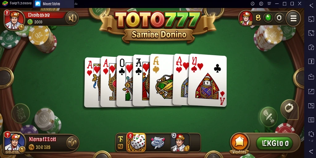 Screenshot gameplay TOTO777 yang menampilkan pertandingan Domino.