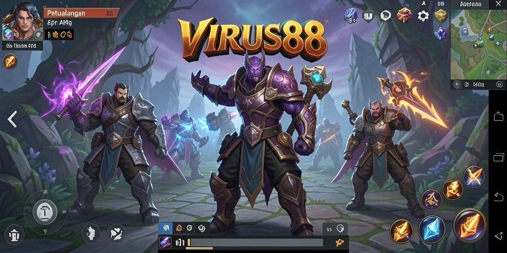 Screenshot VIRUS88 menampilkan aksi seru dalam game ARPG.